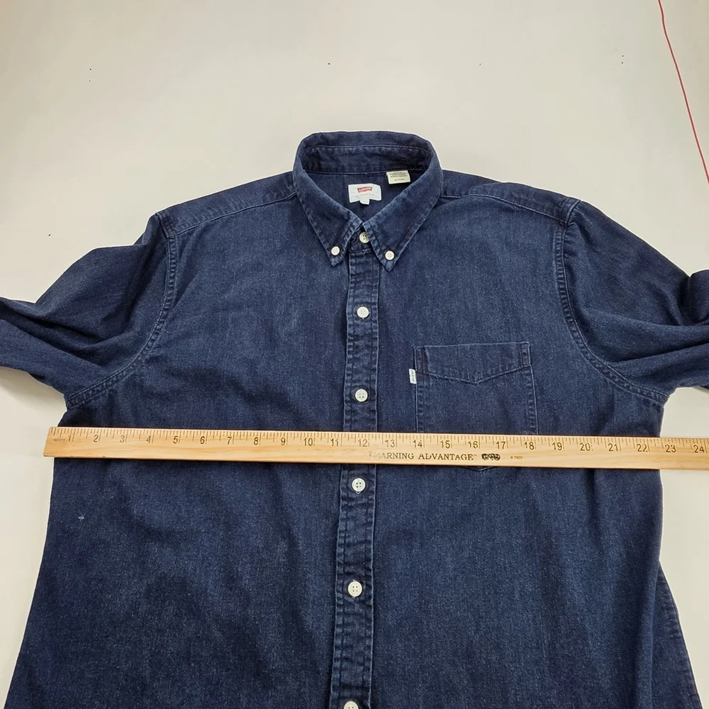Americana Workwear Levi’s Denim Shirt Men’s XL Indigo Button-Down Casual - Picture 8 of 11